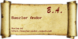 Baszler Andor névjegykártya